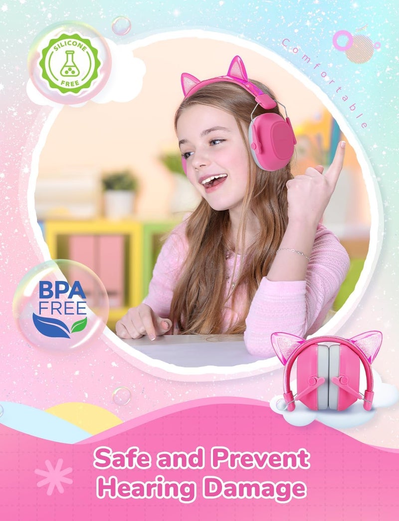 iClever Noise Cancelling Headphones for Kids, SNR 29dB Safety Noise Reduction Ear Muffs for Autism Sensory &Concentration Aid, Ear Hearing Protection for Fireworks/Event/Concert - Image 3